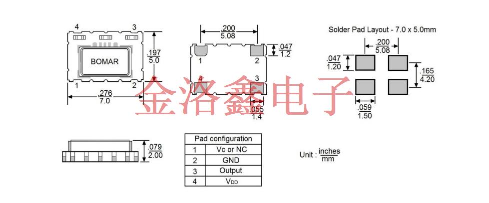 B1701-ADCS3-20.000000,Bomar博馬爾有源晶振,B1701壓控溫補晶振 B1701-ADCS3-20.000000,Bomar博馬爾有源晶振,B1701壓控溫補晶振